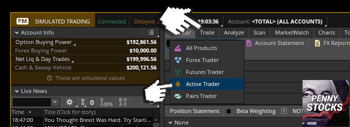Como fazer trading na plataforma thinkorswim (TD Ameritrade)